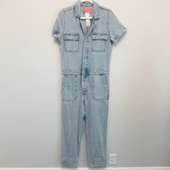 Signature8 Short Sleeve Denim Jumpsuit Size S/M - Picture 2 of 16